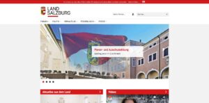 Screenshot der Website vom Land Salzburg